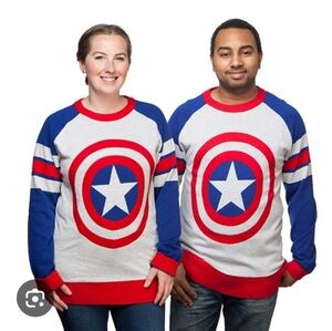 Marvel Comics Captain America Shield Knit Sweater Unisex Officially-licensed   L